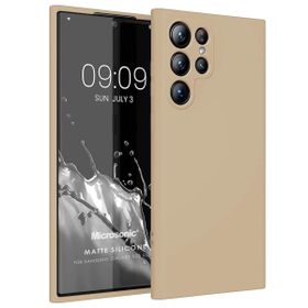 Microsonic Matte Silicone Samsung Galaxy S23 Ultra Gold Cep Telefonu Kılıfı