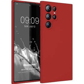 Microsonic Matte Silicone Samsung Galaxy S23 Ultra Kırmızı Kılıf