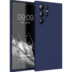 Microsonic Matte Silicone Samsung Galaxy S23 Ultra Lacivert Cep Telefonu Kılıfı