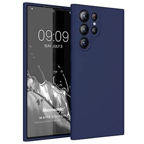 Microsonic Matte Silicone Samsung Galaxy S23 Ultra Lacivert Cep Telefonu Kılıfı