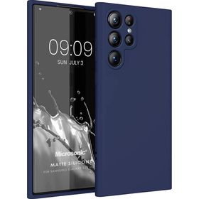 Microsonic Matte Silicone Samsung Galaxy S23 Ultra Lacivert Cep Telefonu Kılıfı