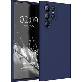 Microsonic Matte Silicone Samsung Galaxy S23 Ultra Lacivert Cep Telefonu Kılıfı