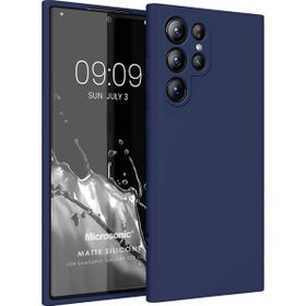 Microsonic Matte Silicone Samsung Galaxy S23 Ultra Lacivert Cep Telefonu Kılıfı