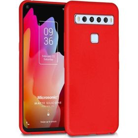 Microsonic Matte Silicone TCL 10L Kırmızı Cep Telefonu Kılıfı
