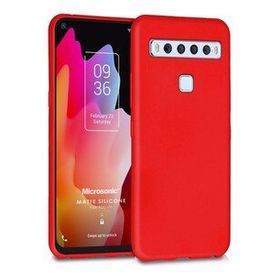 Microsonic Matte Silicone TCL 10L Kırmızı Cep Telefonu Kılıfı