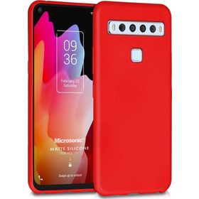 Microsonic Matte Silicone TCL 10L Kırmızı Cep Telefonu Kılıfı