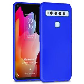 Microsonic Matte Silicone TCL 10L Mavi Cep Telefonu Kılıfı