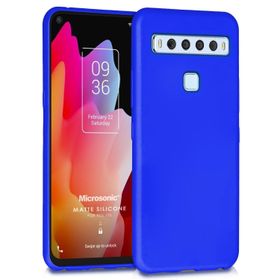 Microsonic Matte Silicone TCL 10L Mavi Cep Telefonu Kılıfı