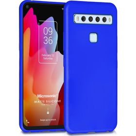 Microsonic Matte Silicone TCL 10L Mavi Cep Telefonu Kılıfı