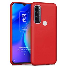 Microsonic Matte Silicone TCL 20 SE Kırmızı Cep Telefonu Kılıfı
