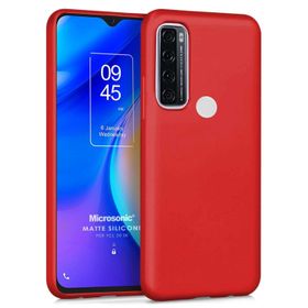 Microsonic Matte Silicone TCL 20 SE Kırmızı Cep Telefonu Kılıfı