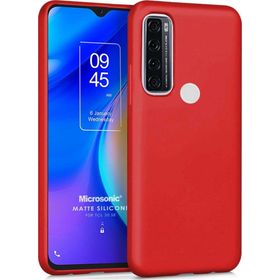 Microsonic Matte Silicone TCL 20 SE Kırmızı Cep Telefonu Kılıfı