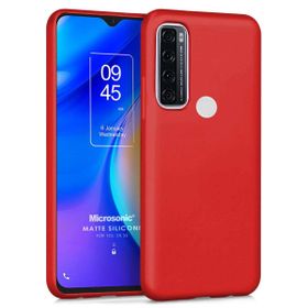 Microsonic Matte Silicone TCL 20 SE Kırmızı Cep Telefonu Kılıfı