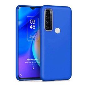 Microsonic Matte Silicone TCL 20 SE Mavi Cep Telefonu Kılıfı