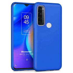 Microsonic Matte Silicone TCL 20 SE Mavi Cep Telefonu Kılıfı