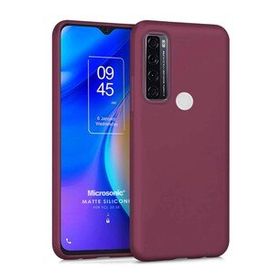 Microsonic Matte Silicone TCL 20 SE Mor Cep Telefonu Kılıfı