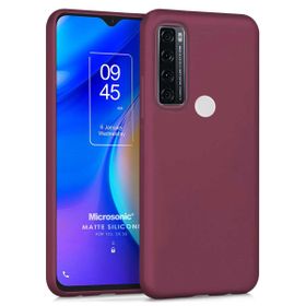 Microsonic Matte Silicone TCL 20 SE Mor Cep Telefonu Kılıfı