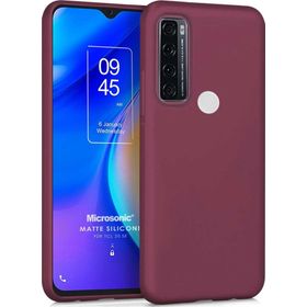 Microsonic Matte Silicone TCL 20 SE Mor Cep Telefonu Kılıfı