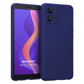 Microsonic Matte Silicone TCL 303 Lacivert Cep Telefonu Kılıfı