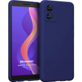 Microsonic Matte Silicone TCL 303 Lacivert Cep Telefonu Kılıfı