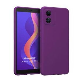 Microsonic Matte Silicone TCL 303 Mor Cep Telefonu Kılıfı