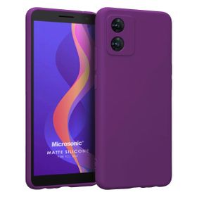 Microsonic Matte Silicone TCL 303 Mor Cep Telefonu Kılıfı