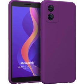 Microsonic Matte Silicone TCL 303 Mor Cep Telefonu Kılıfı