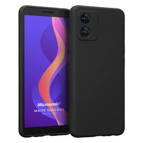Microsonic Matte Silicone TCL 303 Siyah Cep Telefonu Kılıfı