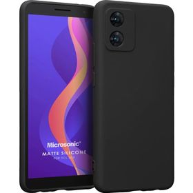 Microsonic Matte Silicone TCL 303 Siyah Cep Telefonu Kılıfı