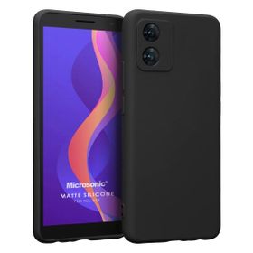Microsonic Matte Silicone TCL 303 Siyah Cep Telefonu Kılıfı