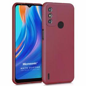 Microsonic Matte Silicone Tecno Spark 6 Go Mor Cep Telefonu Kılıfı