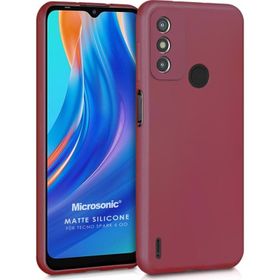 Microsonic Matte Silicone Tecno Spark 6 Go Mor Cep Telefonu Kılıfı