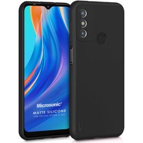 Microsonic Matte Silicone Tecno Spark 6 Go Siyah Kılıf