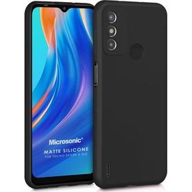 Microsonic Matte Silicone Tecno Spark 6 Go Siyah Kılıf