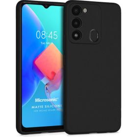 Microsonic Matte Silicone Tecno Spark 8C Siyah Kılıf