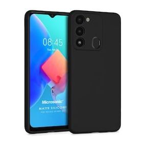 Microsonic Matte Silicone Tecno Spark 8C Siyah Kılıf
