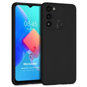 Microsonic Matte Silicone Tecno Spark 8C Siyah Kılıf