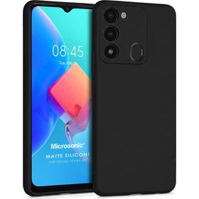 Microsonic Matte Silicone Tecno Spark 8C Siyah Kılıf