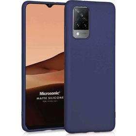 Microsonic Matte Silicone Vivo V21 Lacivert Cep Telefonu Kılıfı