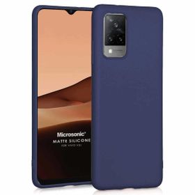 Microsonic Matte Silicone Vivo V21 Lacivert Cep Telefonu Kılıfı