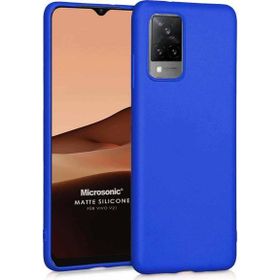 Microsonic Matte Silicone Vivo V21 Mavi Cep Telefonu Kılıfı
