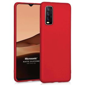 Microsonic Matte Silicone Vivo Y11S Kırmızı Cep Telefonu Kılıfı