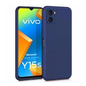 Microsonic Matte Silicone Vivo Y15S Lacivert Cep Telefonu Kılıfı