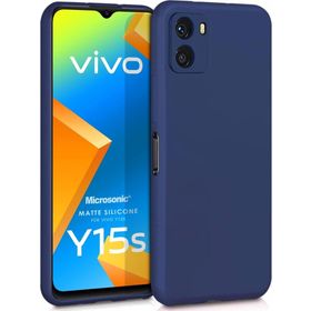 Microsonic Matte Silicone Vivo Y15S Lacivert Cep Telefonu Kılıfı