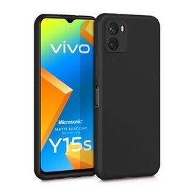 Microsonic Matte Silicone Vivo Y15S Siyah Cep Telefonu Kılıfı