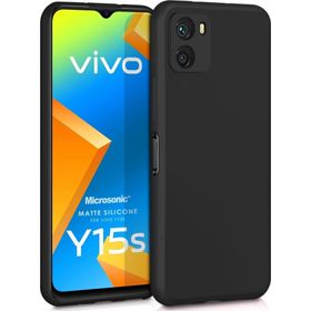 Microsonic Matte Silicone Vivo Y15S Siyah Cep Telefonu Kılıfı