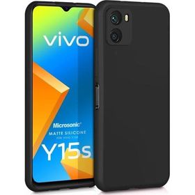 Microsonic Matte Silicone Vivo Y15S Siyah Cep Telefonu Kılıfı
