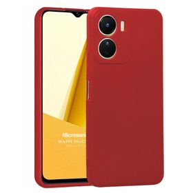 Microsonic Matte Silicone Vivo Y16 Kırmızı Cep Telefonu Kılıfı