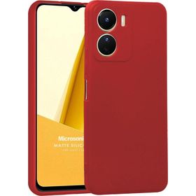 Microsonic Matte Silicone Vivo Y16 Kırmızı Cep Telefonu Kılıfı