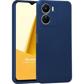 Microsonic Matte Silicone Vivo Y16 Lacivert Cep Telefonu Kılıfı